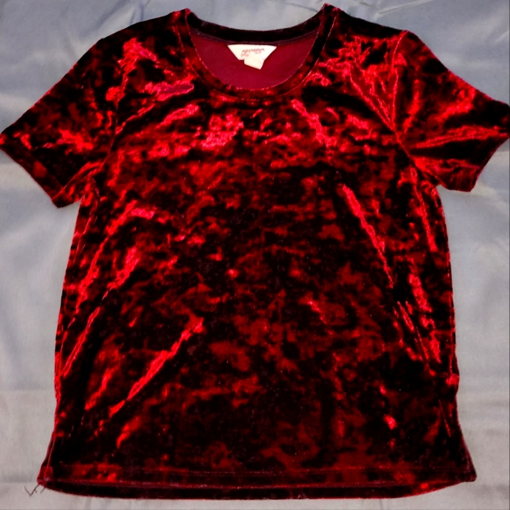 Womens thick crushed velvet crop top